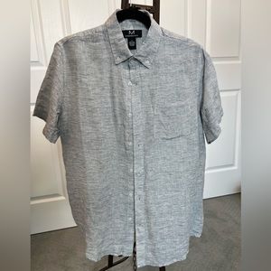 Men’s Size Small Magaschoni Grey short sleeve button down Shirt